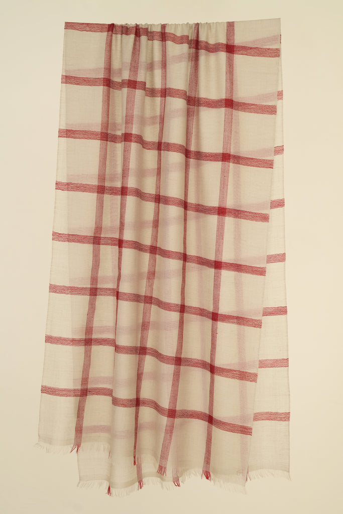 Handwoven Cashmere Checks Stole | Kashmir Loom