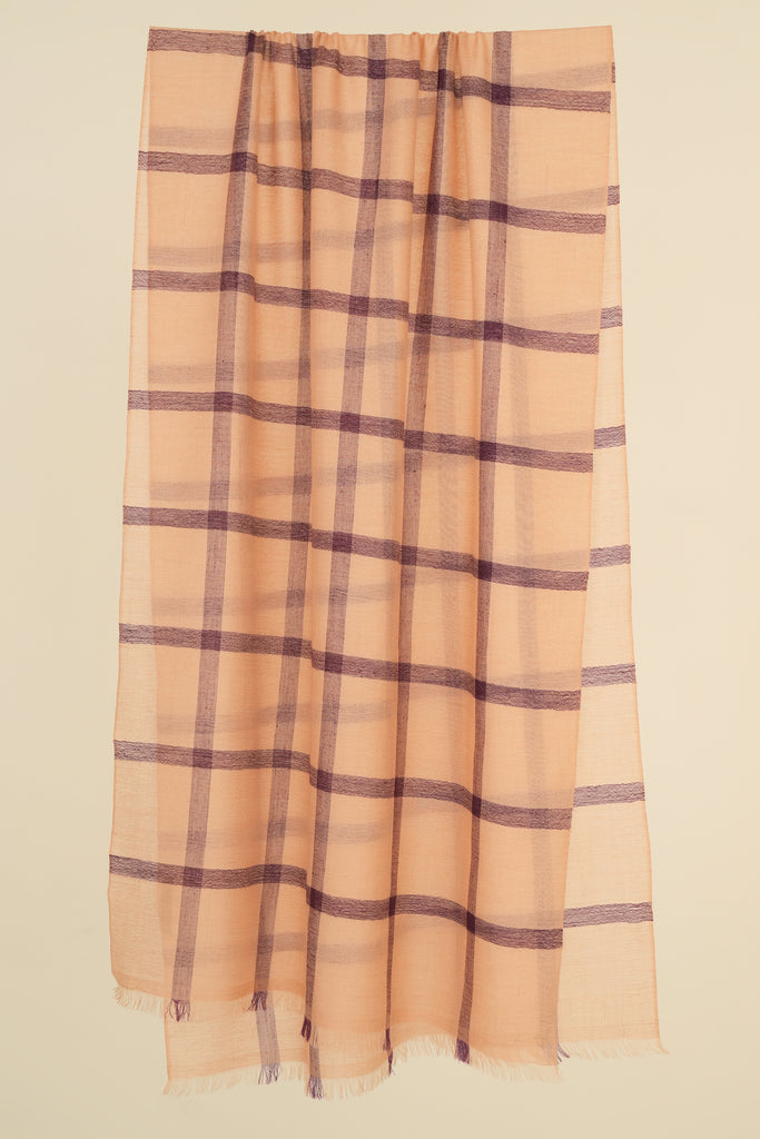 Handwoven Cashmere Checks Stole | Kashmir Loom