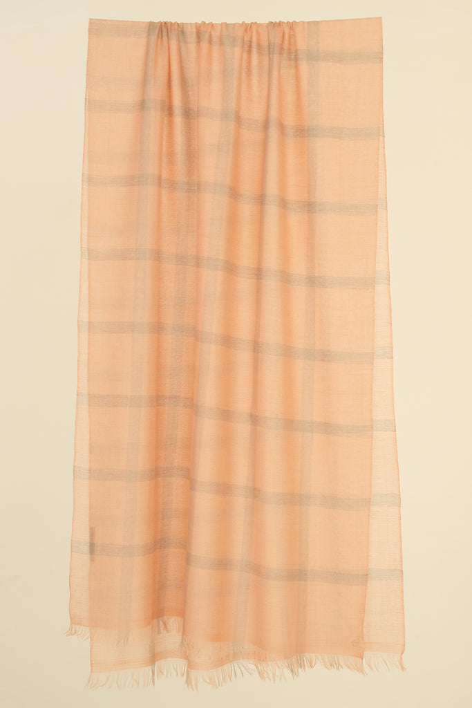 Handwoven Cashmere Checks Stole | Kashmir Loom