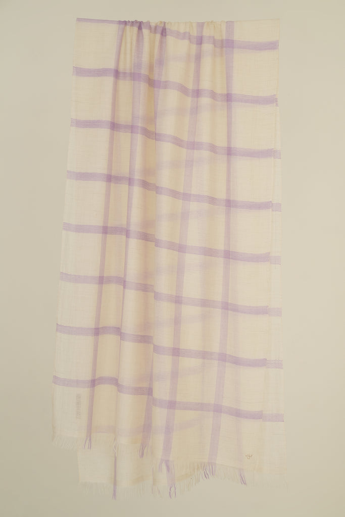 Handwoven Cashmere Checks Stole | Kashmir Loom