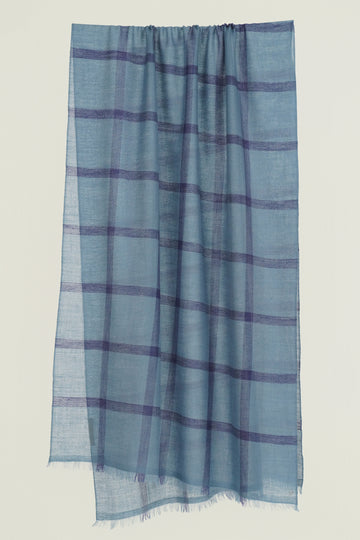 Handwoven Cashmere Checks Stole | Kashmir Loom