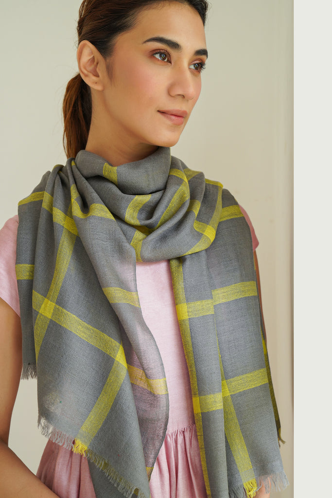 Pashmina Check Stole Noah Kashmir Loom
