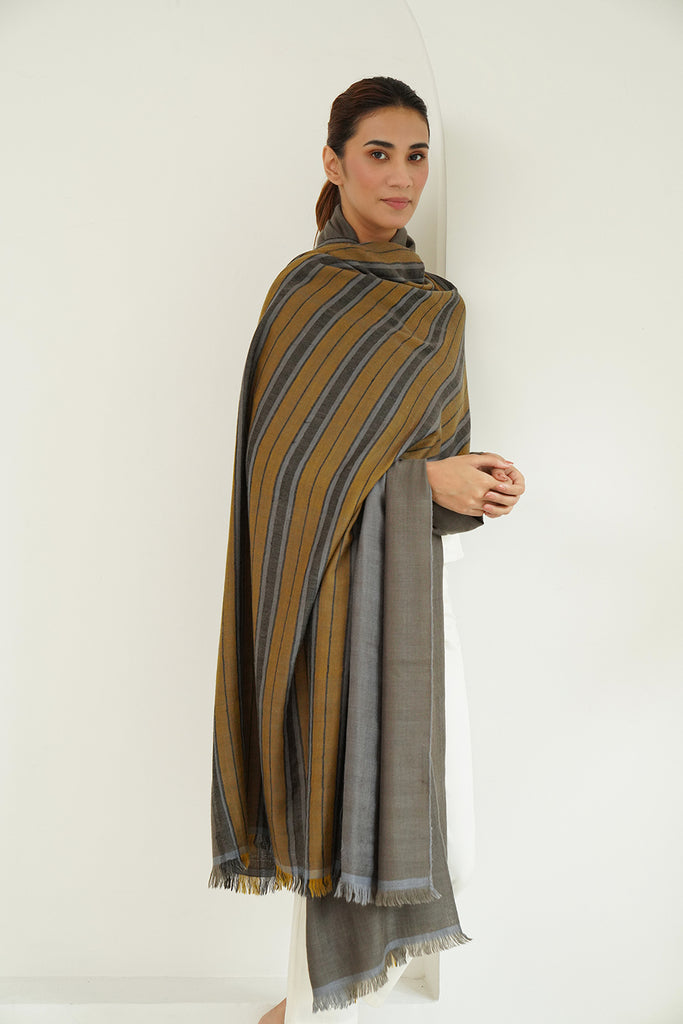 Handwoven Cashmere Double Layer Oversize Shawl | Kashmir Loom
