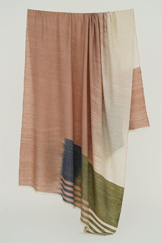Handwoven Cashmere Ikat Shawl | Kashmir Loom