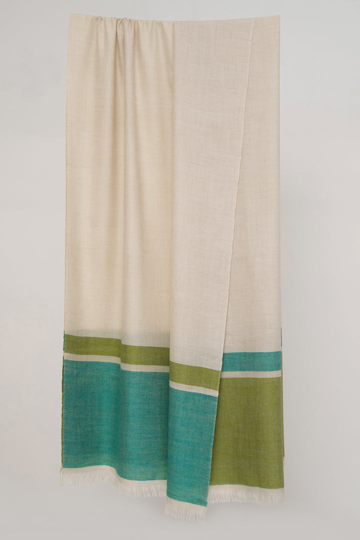 Kashmir Loom | Outlook Cerulean Lime Shawl