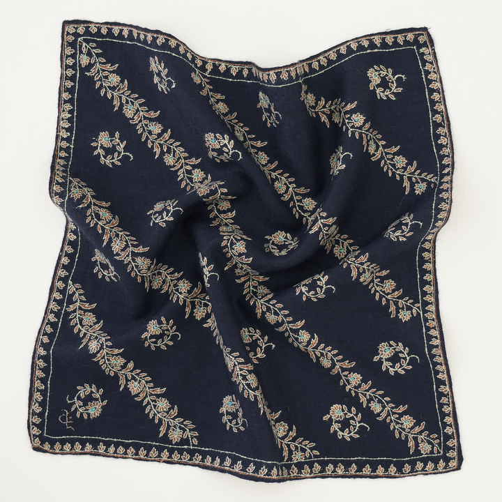 Khatrast Hand Embroidered Mens Cashmere Pocket Square