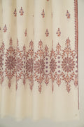 Kashmir Loom Sozni Palledar Butidar Hand Embroidered Pashmina Shawl Ivory