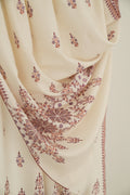 Kashmir Loom Sozni Palledar Butidar Hand Embroidered Pashmina Shawl Ivory
