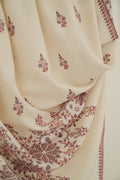 Kashmir Loom Sozni Palledar Butidar Hand Embroidered Pashmina Shawl Ivory