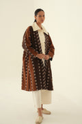 Kashmir Loom Nomad Cashmere Coat Tan Black