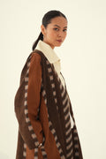 Kashmir Loom Nomad Cashmere Coat Tan Black