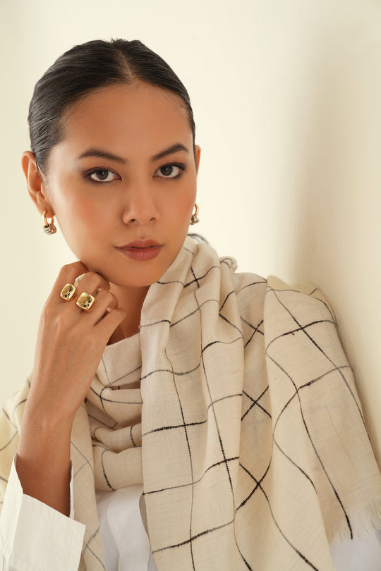 Kashmir Loom Piazza Cashmere Scarf 50 x 200 cms