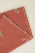 Kashmir Loom Heera Bail Buti Hand Embroidered Pashmina Stole Coral Peach