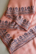 Kashmir Loom Sozni Rida Jaali Baildar Hand Embroidered Pashmina Stole Lemonade