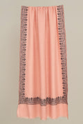 Kashmir Loom Sozni Rida Jaali Baildar Hand Embroidered Pashmina Stole Lemonade