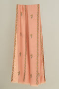 Sozni Samina Khatrast Butidar Hand Embroidered Pashmina Stole Salmon | Kashmir Loom