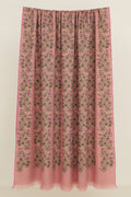 Kashmir Loom Kani Nahiza Khatrast Hand Woven Large Pashmina Shawl Rose