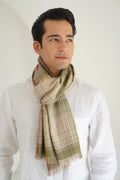Kashmir Loom Plaid Cashmere Mens Scarf