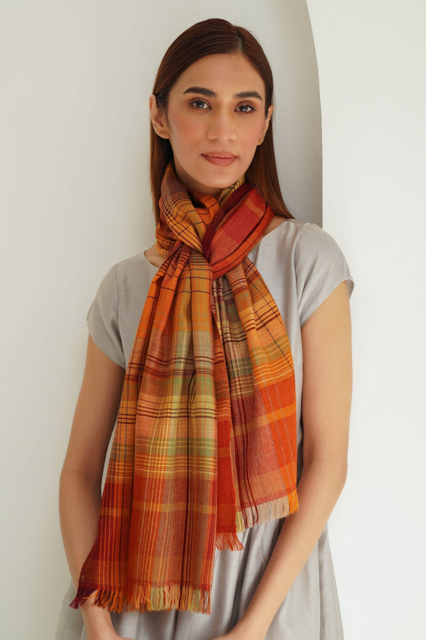 Plaid Cashmere Scarf