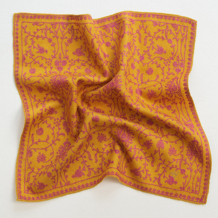 Jaaldar Hand Embroidered Mens Cashmere Pocket Square