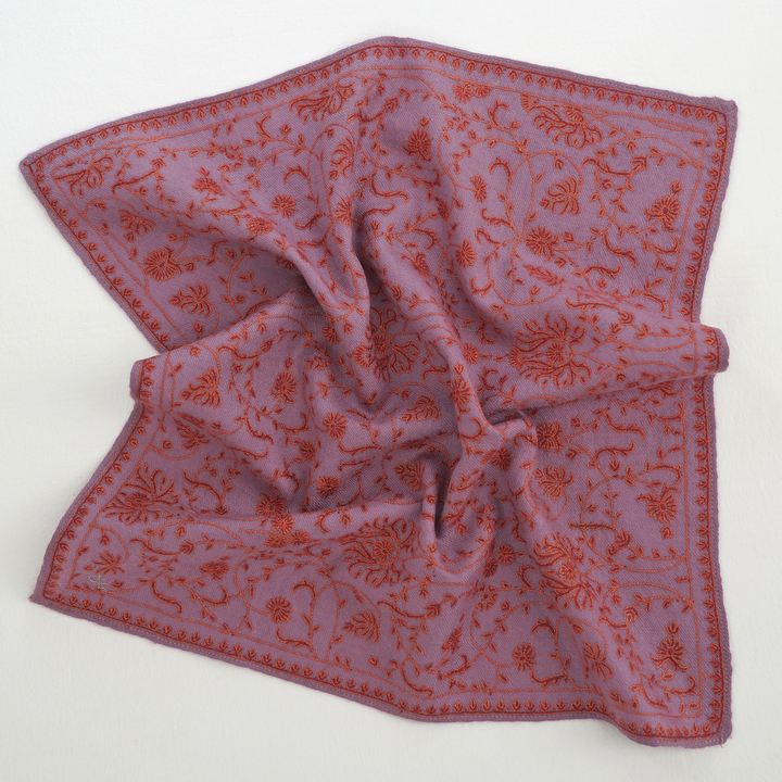 Jaaldar Hand Embroidered Mens Cashmere Pocket Square | Kashmir Loom
