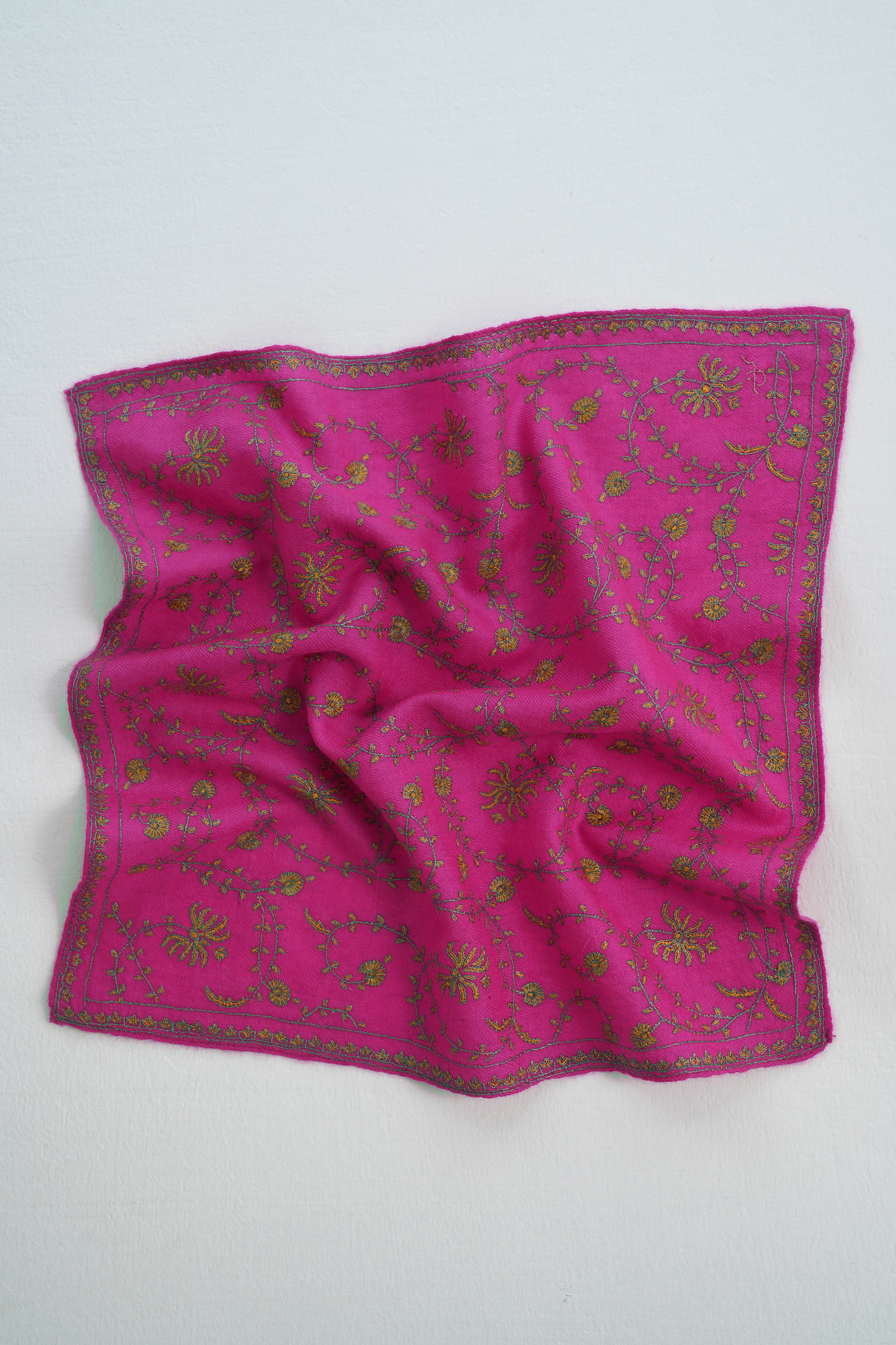 Jaaldar Hand Embroidered Mens Cashmere Pocket Square