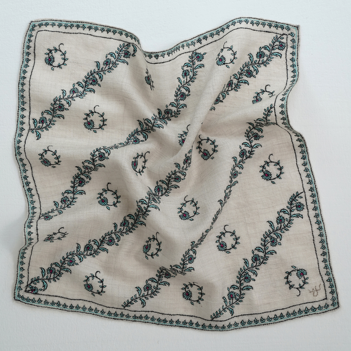 Khatrast Hand Embroidered Mens Cashmere Pocket Square