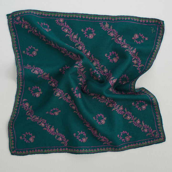 Khatrast Hand Embroidered Mens Cashmere Pocket Square