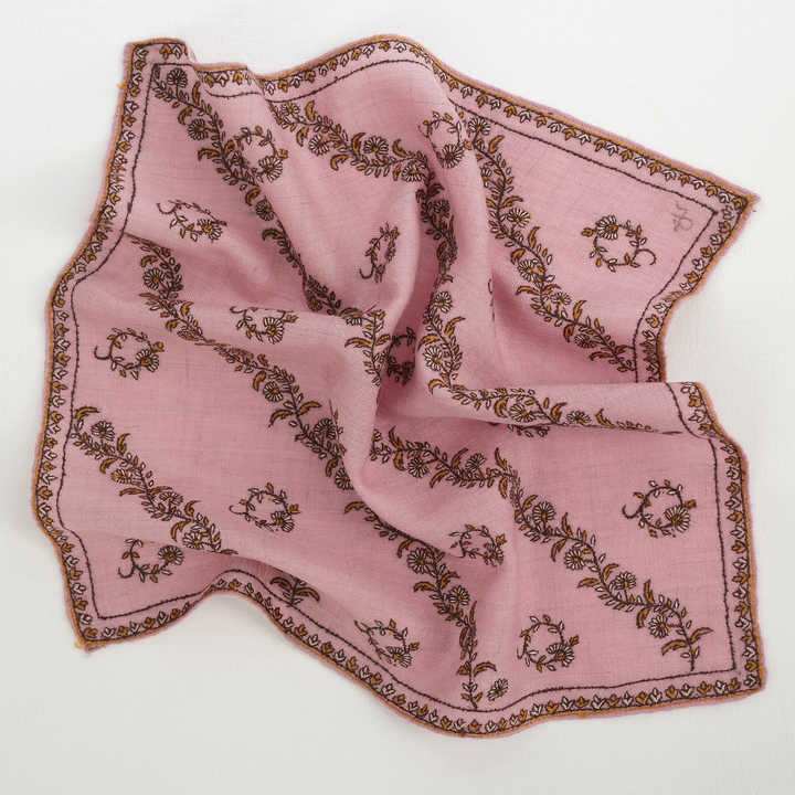 Khatrast Hand Embroidered Mens Cashmere Pocket Square