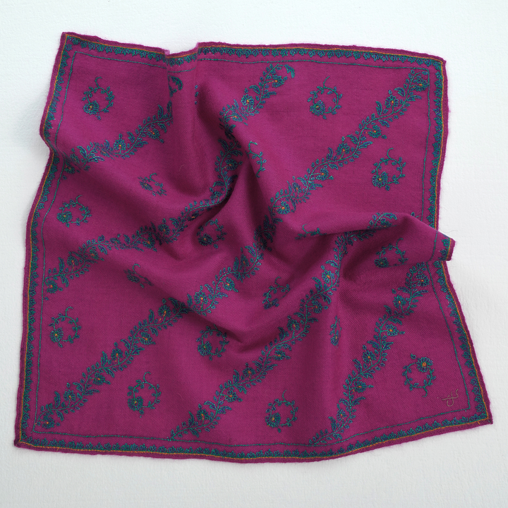 Khatrast Hand Embroidered Mens Cashmere Pocket Square
