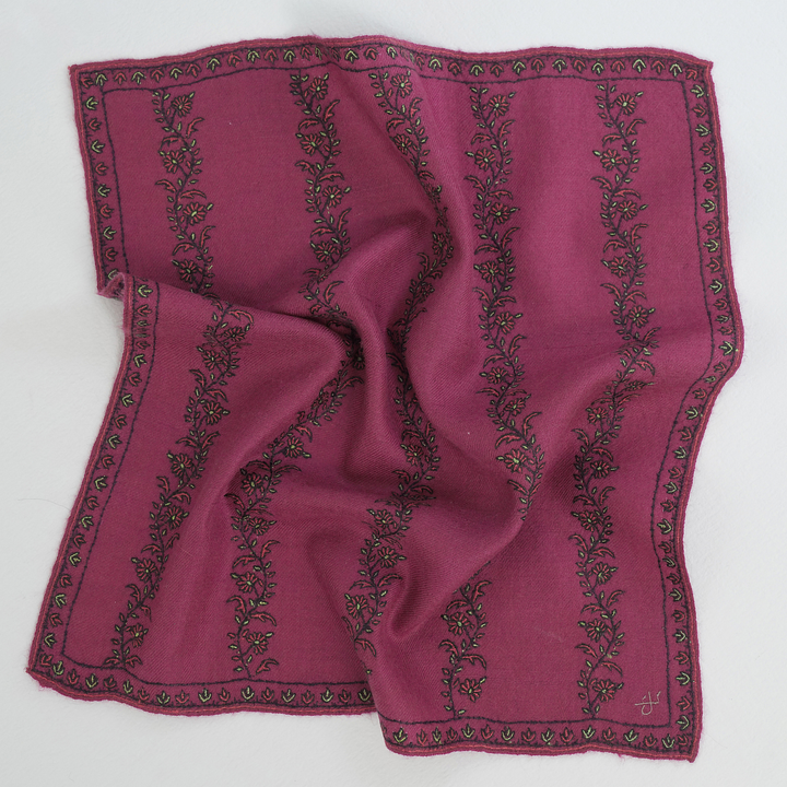 Khatrast Hand Embroidered Mens Cashmere Pocket Square