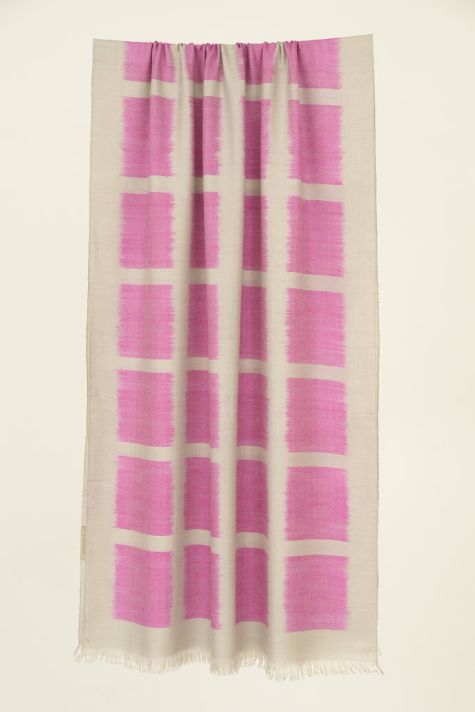 Handwoven Cashmere Ikat Stole | Kashmir Loom