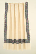 Kashmir Loom Sozni Shirin Dordar Hand Embroidered Pashmina Shawl Ivory