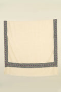 Kashmir Loom Sozni Shirin Dordar Hand Embroidered Pashmina Shawl Ivory