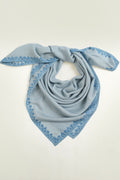 Kashmir Loom Sozni Baildar Hand Embroidered Pashmina Neck Scarf Baltic