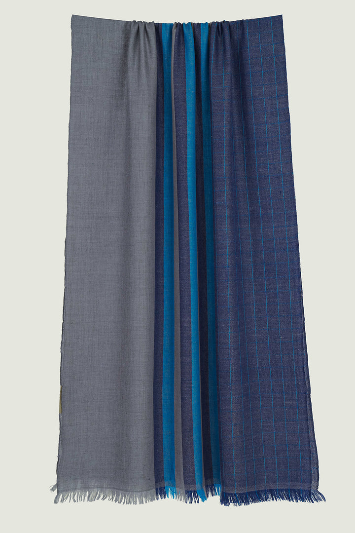 Kashmir Loom Spectra Cashmere Large Scarf Dark Pewter Lazurite