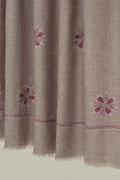Kashmir Loom Sozni Bail Buta Hand Embroidered Pashmina Shawl Natural