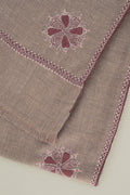 Kashmir Loom Sozni Bail Buta Hand Embroidered Pashmina Shawl Natural