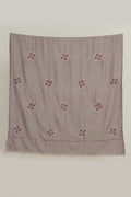 Kashmir Loom Sozni Bail Buta Hand Embroidered Pashmina Shawl Natural