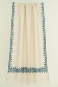 Sozni Arzu Borderdar Hand Embroidered Pashmina Stole Ivory