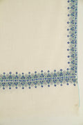 Sozni Arzu Borderdar Hand Embroidered Pashmina Stole Ivory