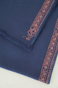 Sozni Gulbaan Edge Bail Hand Embroidered Pashmina Shawl Neptune
