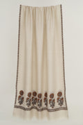 Gul Kasdi Palledar Hand Embroidered Pashmina Stole Ivory