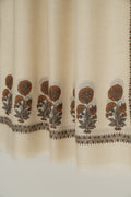Gul Kasdi Palledar Hand Embroidered Pashmina Stole Ivory