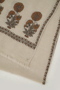 Gul Kasdi Palledar Hand Embroidered Pashmina Stole Ivory