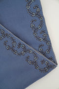 Inaya Borderdar Hand Embroidered Pashmina Stole Midblue