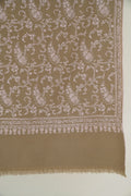 Sidra Jaaldar Hand Embroidered Pashmina Shawl Fawn Peach