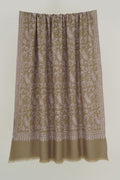 Sidra Jaaldar Hand Embroidered Pashmina Shawl Fawn Peach
