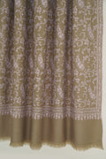 Sidra Jaaldar Hand Embroidered Pashmina Shawl Fawn Peach