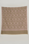 Sidra Jaaldar Hand Embroidered Pashmina Shawl Fawn Peach